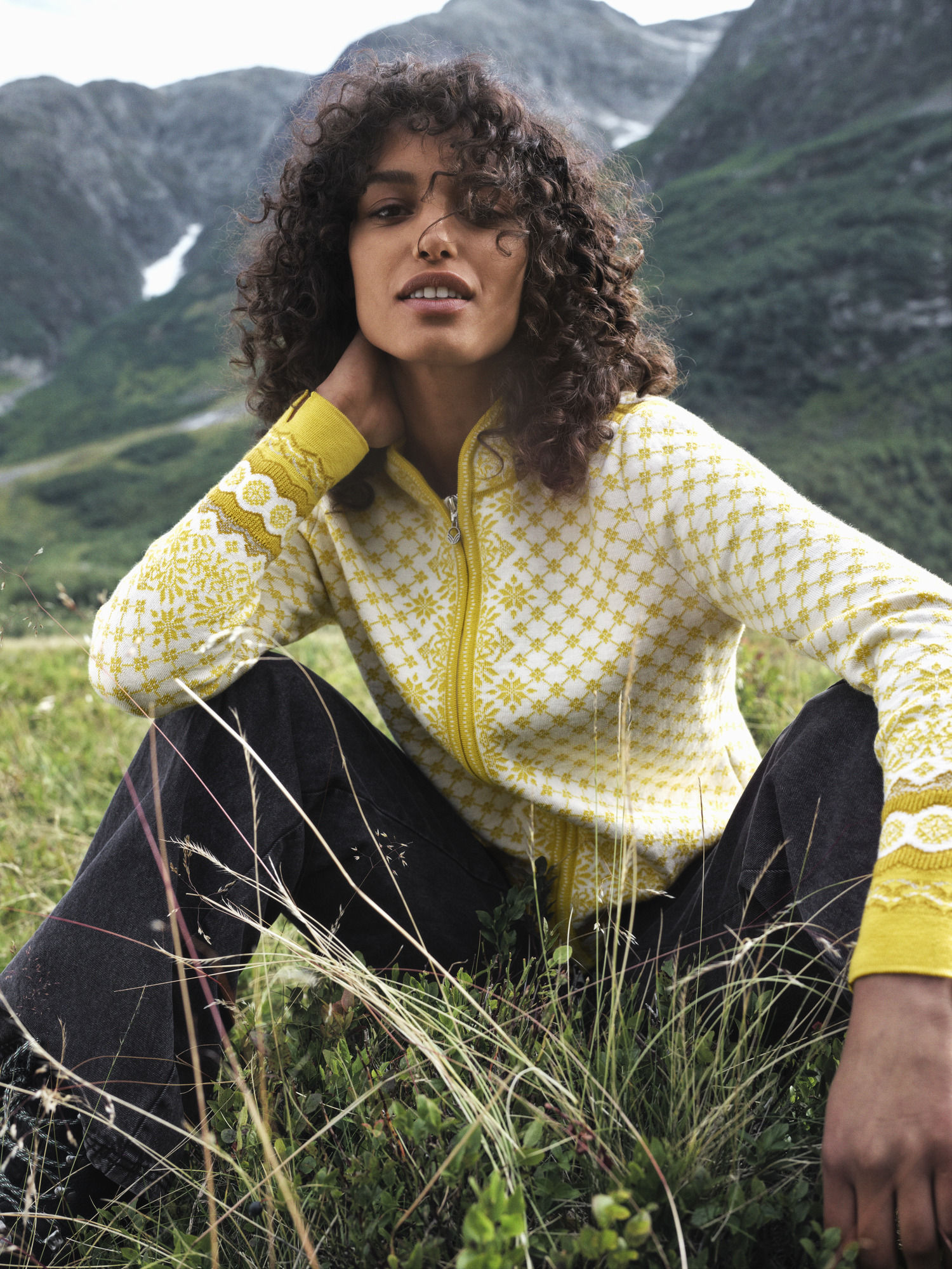 Solfrid ulljakke - merino	 Gul