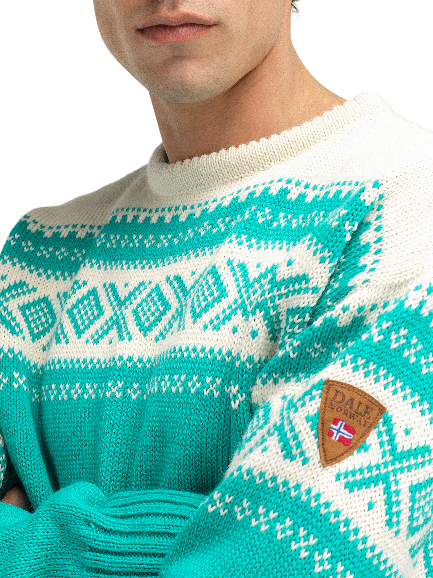 Cortina 1956 genser - norsk ull Turkis
