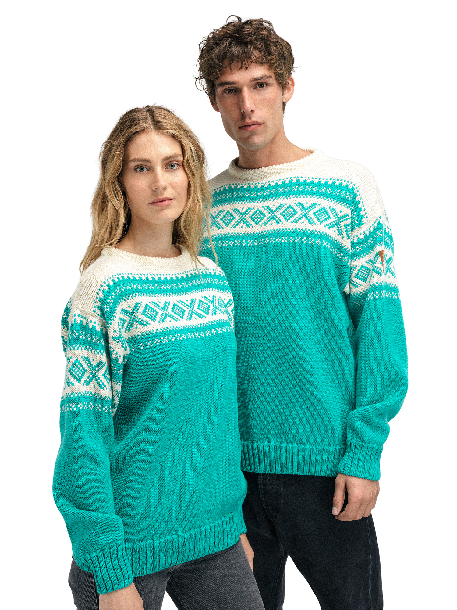 Cortina 1956 genser - norsk ull Turkis