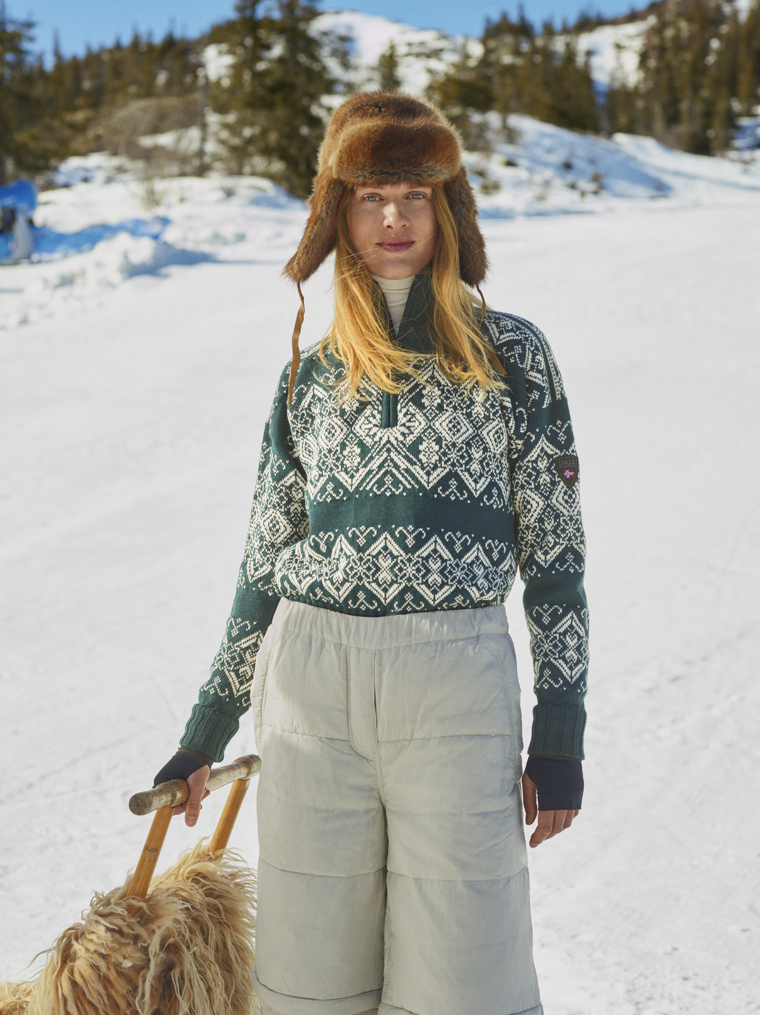 Roset ullgenser - vindstopper anorak Grønn