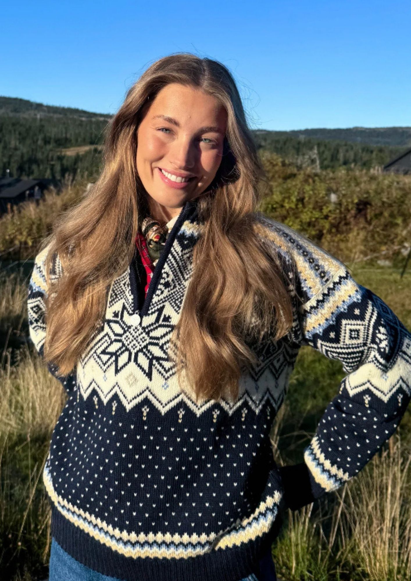 Pernille D&oslash;svik in the World Ski Championship sweater 205 from Dale of Norway