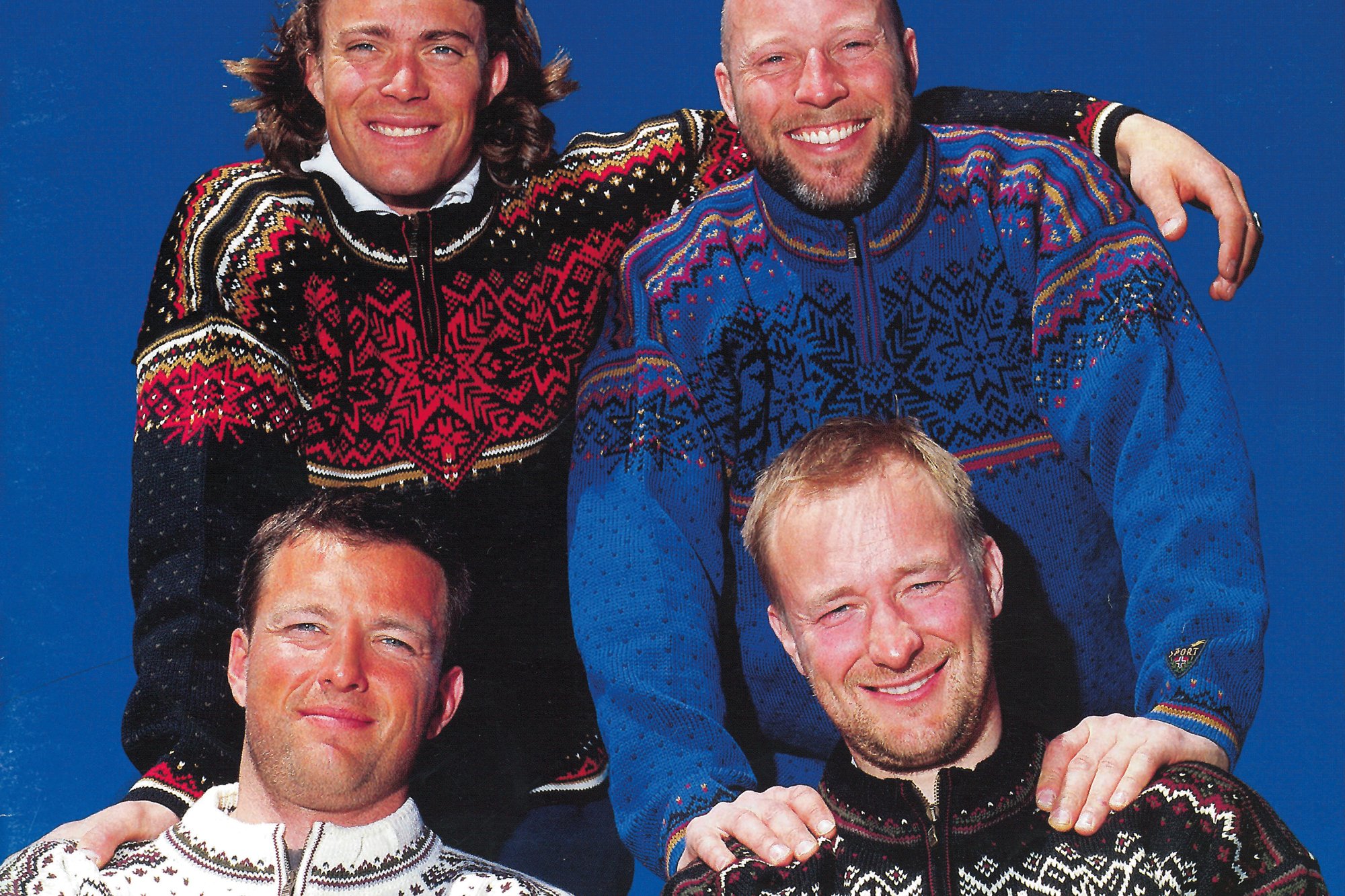 2002 Vinter OL - Salt Lake City, USA. &aring; bildet, de norske alpinistene Hans Petter &laquo;Burre&raquo; Buraas og Lasse Kjus (bak), og  Tom Stiansen og Kjetil Andr&eacute; Aamodt (foran).